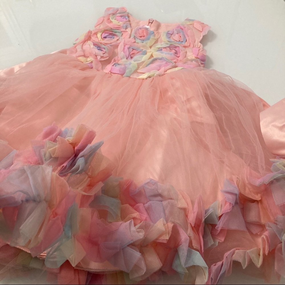 Luxury Embroidered Flower Girl Piano Dress Princess Birthday Wedding 5055 - Picture 7 of 16